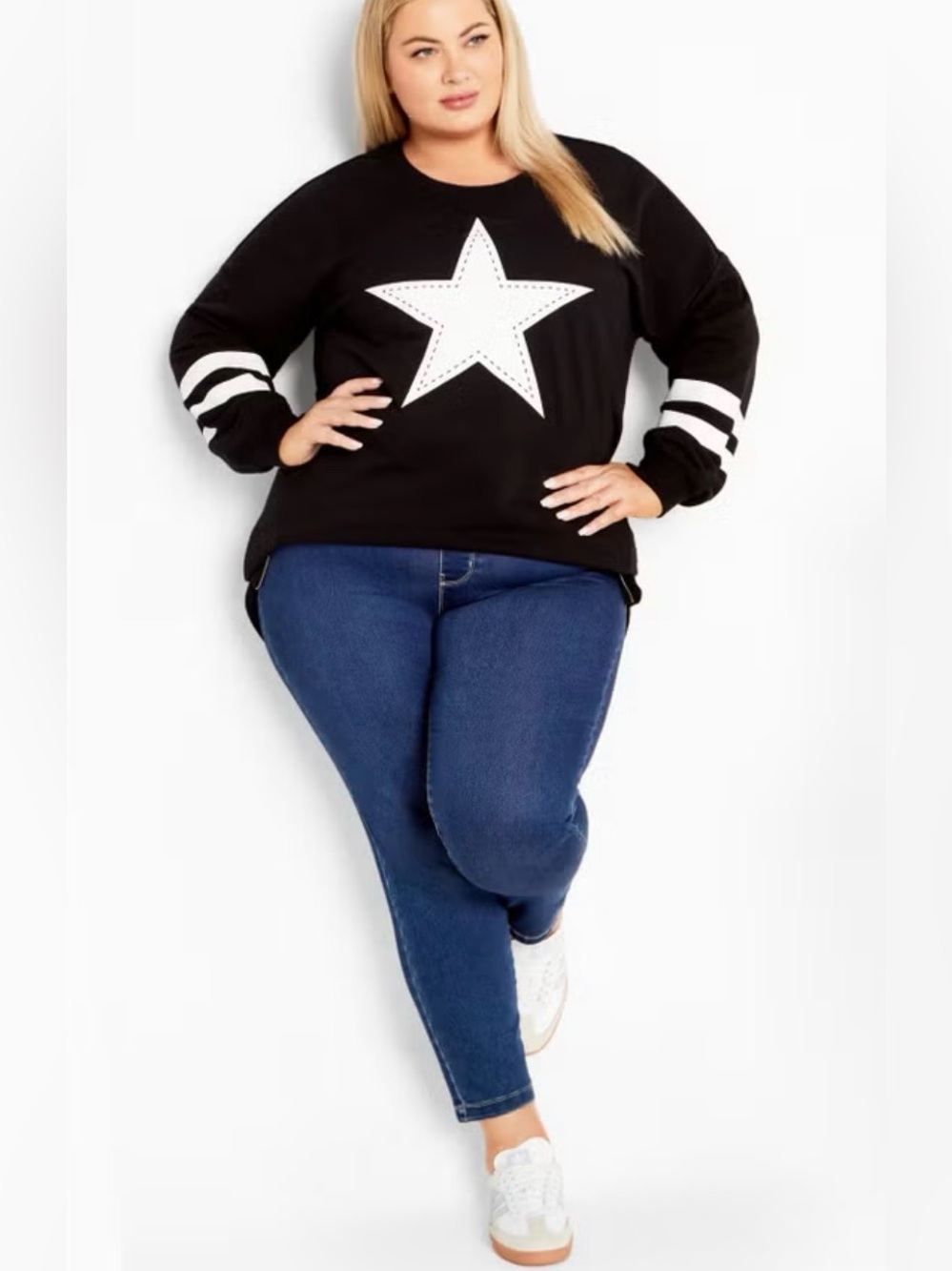 Plus Size You’re A Star Black/Ivory Sweatshirt